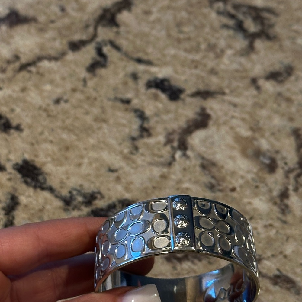 Coach Monogram Silver Bangle Bracelet